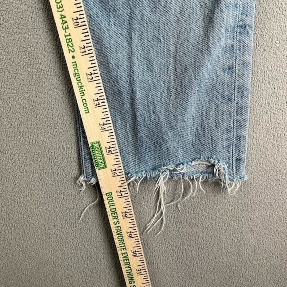 Agolde Jeans Womens 27 Blue Riley High Rise Straight Crop Frayed Hem Streetwear - Picture 11 of 13